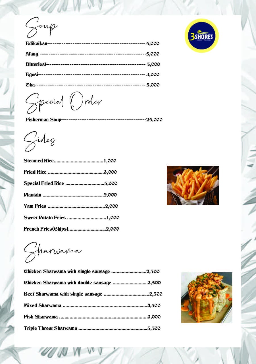 3Shores Lounge Menu - Page 3