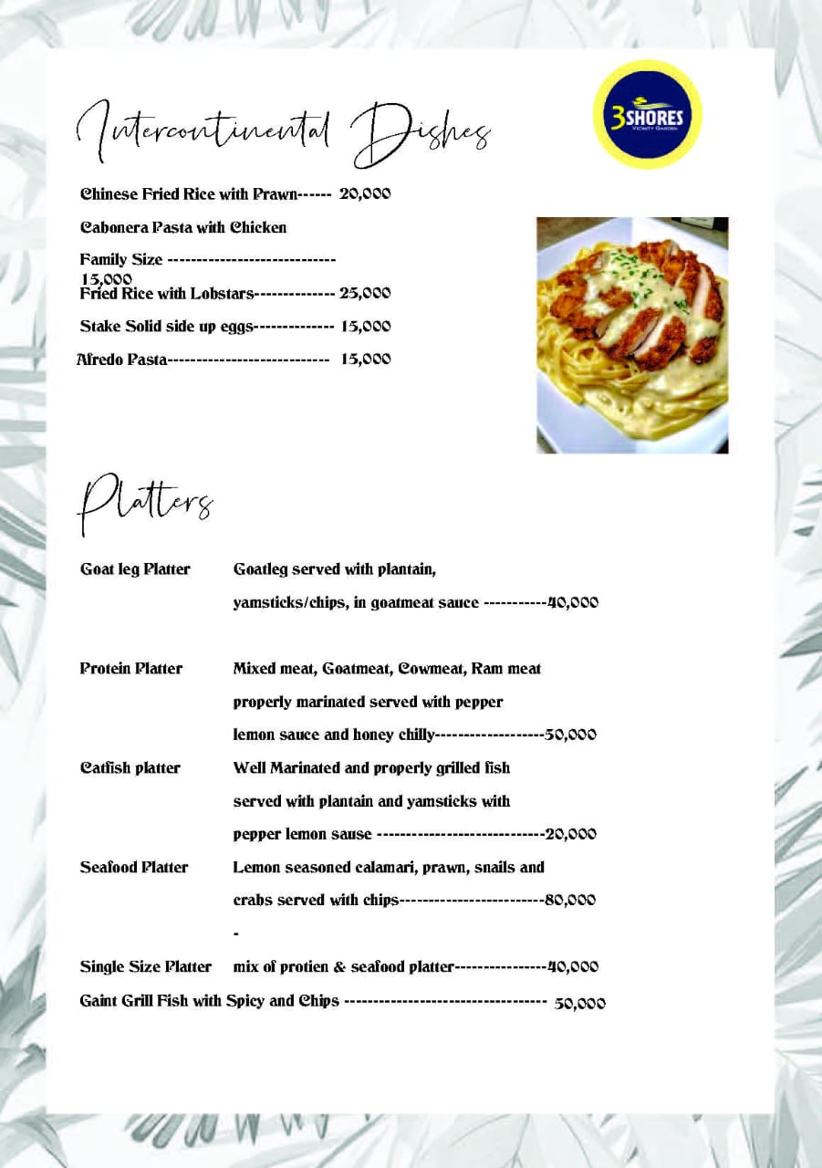 3Shores Lounge Menu - Page 5