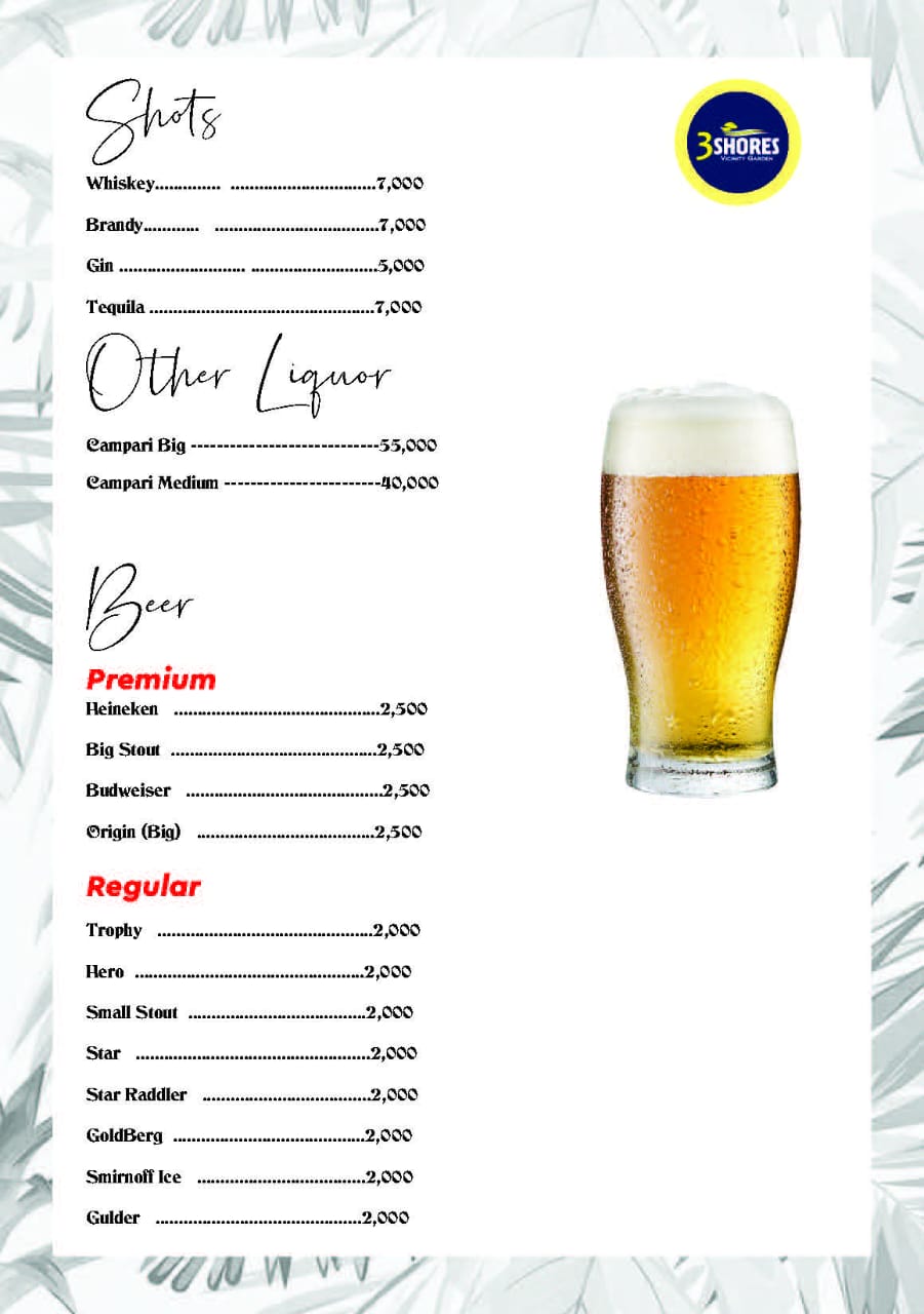 3Shores Lounge Menu - Page 7